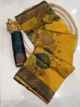 2DESIGNER BANARASI SILK FLOWERS AND MINA & ZARI WEAVING RICH PALLU WITH BORDER WORK SAREE WITH UNSTITCHED BLOUSE FESTIVE WEAR WHOLESALE PRICE ETHNIC GARMENT (14).jpg.webp