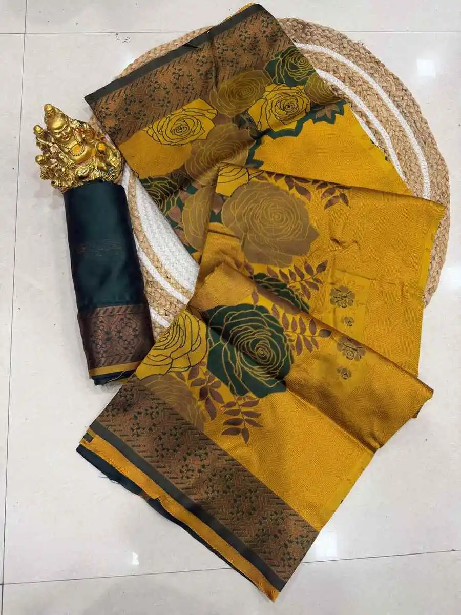 2DESIGNER BANARASI SILK FLOWERS AND MINA & ZARI WEAVING RICH PALLU WITH BORDER WORK SAREE WITH UNSTITCHED BLOUSE FESTIVE WEAR WHOLESALE PRICE ETHNIC GARMENT (13).jpg.webp