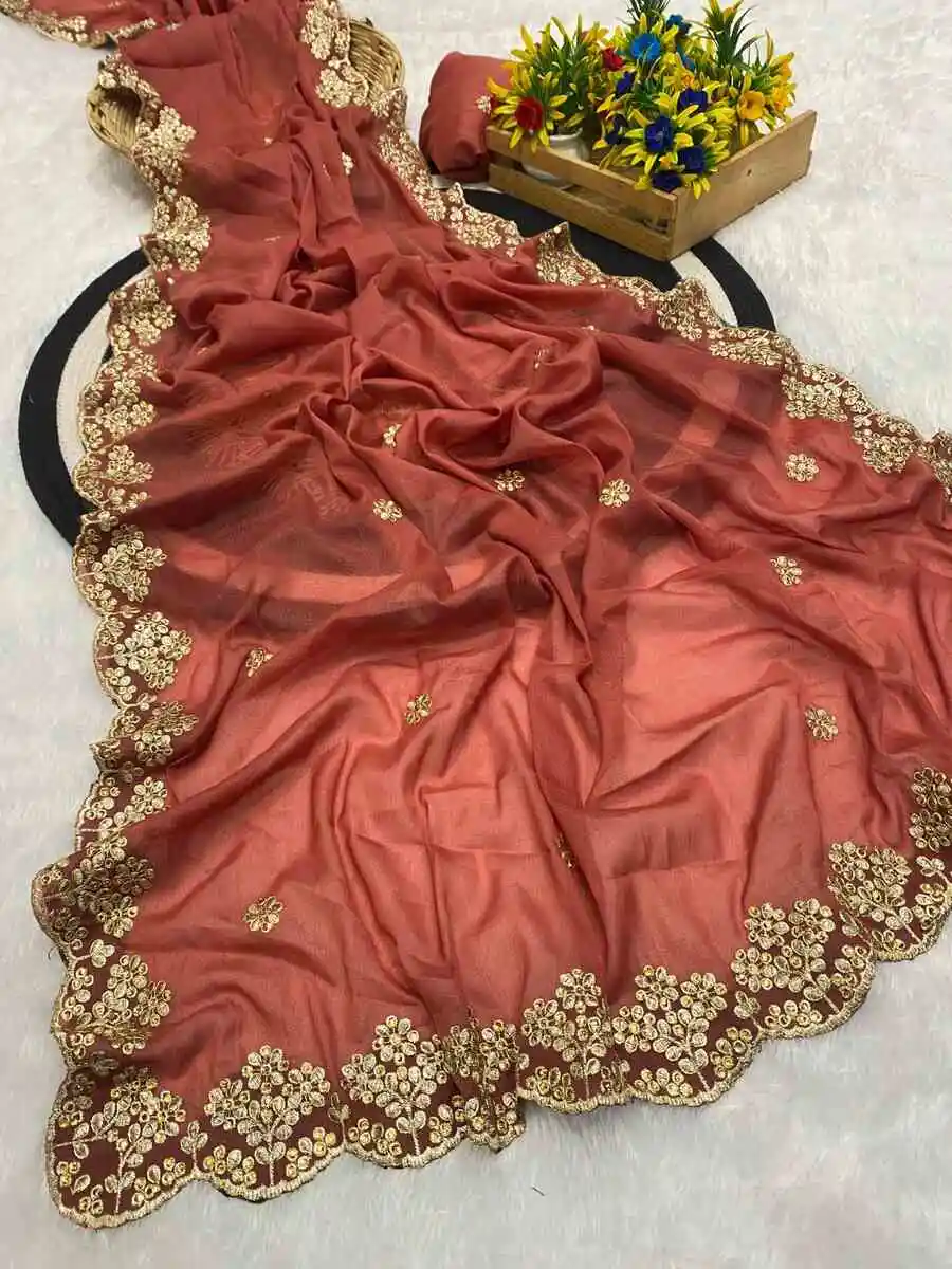 2DESIGNER GEORGETTE FLORAL DESIGN ZARI EMBROIDERY BORDER WITH STONE WORK AND ZARI BUTTI WORK SAREE WITH UNSTITCHED BLOUSE WEDDING WEAR WHOLESALE PRICE ETHNIC GARMENT (23).jpg.webp