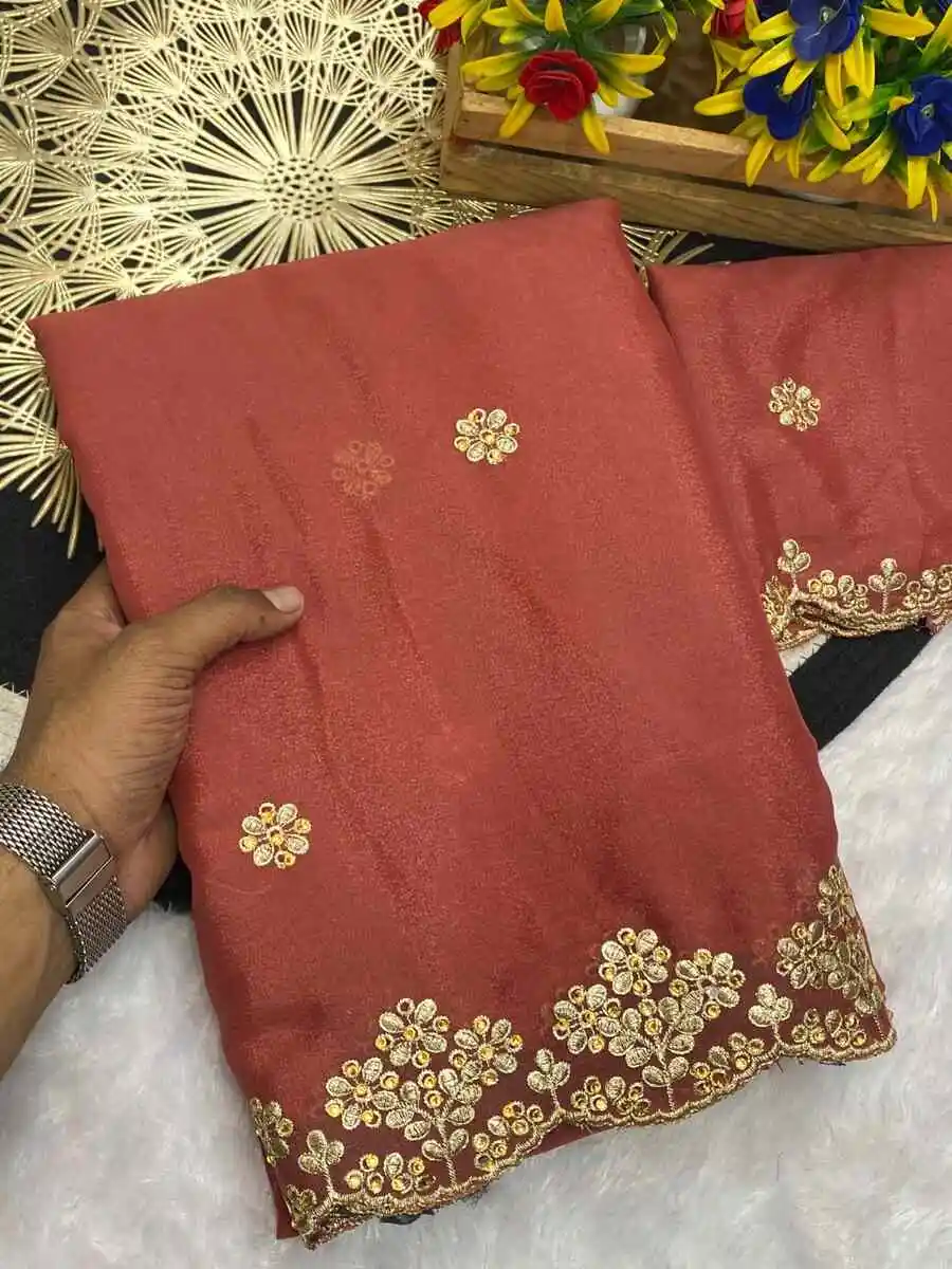 2DESIGNER GEORGETTE FLORAL DESIGN ZARI EMBROIDERY BORDER WITH STONE WORK AND ZARI BUTTI WORK SAREE WITH UNSTITCHED BLOUSE WEDDING WEAR WHOLESALE PRICE ETHNIC GARMENT (24).jpg.webp