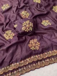 2DESIGNER ROBIN HOOD ORIGINAL BEEDS WORK WITH FLORAL WORK SAREE WITH UNSTITCHED BLOUSE WEDDING WEAR WHOLESALE PRICE ETHNIC GARMENT (3)