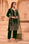 2DESIGNER VELVET EMBROIDERY SEQUENCE WORK TOP BOTTOM WITH DUPATTA FESTIVE WEAR WHOLESALE PRICE ETHNIC GARMENT (3)
