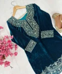 2DESIGNER VELVET ZARI EMBROIDERY WORK TOP BOTTOM SET FESTIVE WEAR WHOLESALE PRICE ETHNIC GARMENT (16)