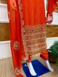 2FANCY GEORGETTE PEARL MOTI & REAL MIRROR HAND WORK WITH EMBROIDERY WORK TOP BOTTOM WITH DUPATTA PARTY WEAR WHOLESALE PRICE ETHNIC GARMENT (28)
