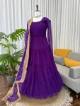 2FANCY GEORGETTE RUFFLE STYLE WORK GOWN WITH DUPATTA FESTIVE WEAR WHOLESALE PRICE ETHNIC GARMENT (19)