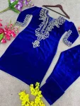 2FANCY VELVET EMBROIDERY SEQUENCE WORK TOP BOTTOM SET FESTIVE WEAR WHOLESALE PRICE ETHNIC GARMENT (9)