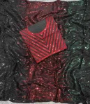 2MODERN GEORGETTE MULTICOLORED SEQUENCE EMBROIDERY WORK SAREE WITH UNSTITCHED BLOUSE PARTY WEAR WHOLESALE PRICE ETHNIC GARMENT (8)