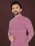 2NEW ARRIVAL COTTON BLEND HANDCRAFTED LUCKHNAWI CHIKANKARI WORK MEN’S KURTA PAYJAMA FESTIVE WEAR WHOLESALE PRICE ETHNIC GARMENT (16)
