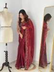 2NEW ARRIVAL FENDY CHIFFON DIAMOND CUT DANA JHARKAN WORK WITH HANDWORK SEQUNCE BUTTA WORK SAREE WITH UNSTITCHED BLOUSE WEDDING WEAR WHOLESALE PRICE ETHNIC GARMENT (9).webp