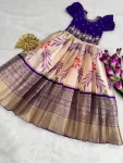 2NEW ARRIVAL SILK HANDWORK AND DIGITAL PRINT WORK BORDER PURE ZARI WEAVING WORK KID’S GOWN WEDDING WEAR WHOLESALE PRICE ETHNIC GARMENT (4)