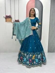 NEW ARRIVAL VICHITRA SILK THREAD & SEQUENCE WORK LEHENGA CHOLI WITH DUPATTA MORPICH