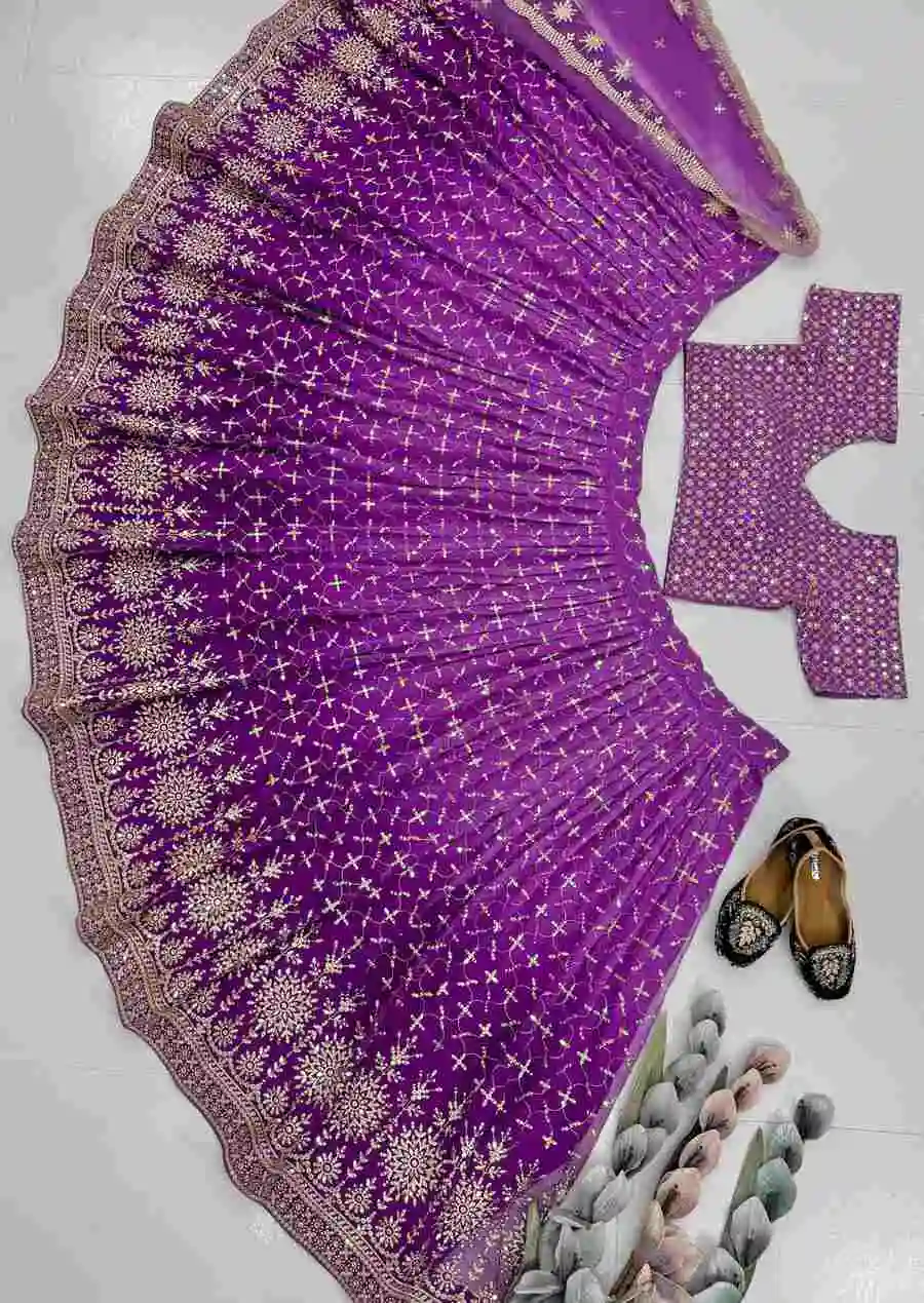 2RICH LOOK GEORGETTE DIGITAL PRINT WITH HEAVY EMBROIDERY SEQUNCE WORK LEHENGA CHOLI WITH DUPATTA WEDDING WEAR WHOLESALE PRICE ETHNIC GARMENT (15)