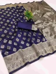 2TRENDING LICHI SILK BANARASI WEAVING WORK SAREE WITH UNSTITCHED BLOUSE FESTIVE WEAR WHOLESALE PRICE ETHNIC GARMENT (6)