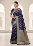 2TRENDING LICHI SILK BANARASI WEAVING WORK SAREE WITH UNSTITCHED BLOUSE FESTIVE WEAR WHOLESALE PRICE ETHNIC GARMENT (6)