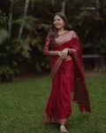 TRENDING LICHI SILK JACQUARD WORK SAREE WITH UNSTITCHED BLOUSE SAREE WITH UNSTITCHED BLOUSE MAROON