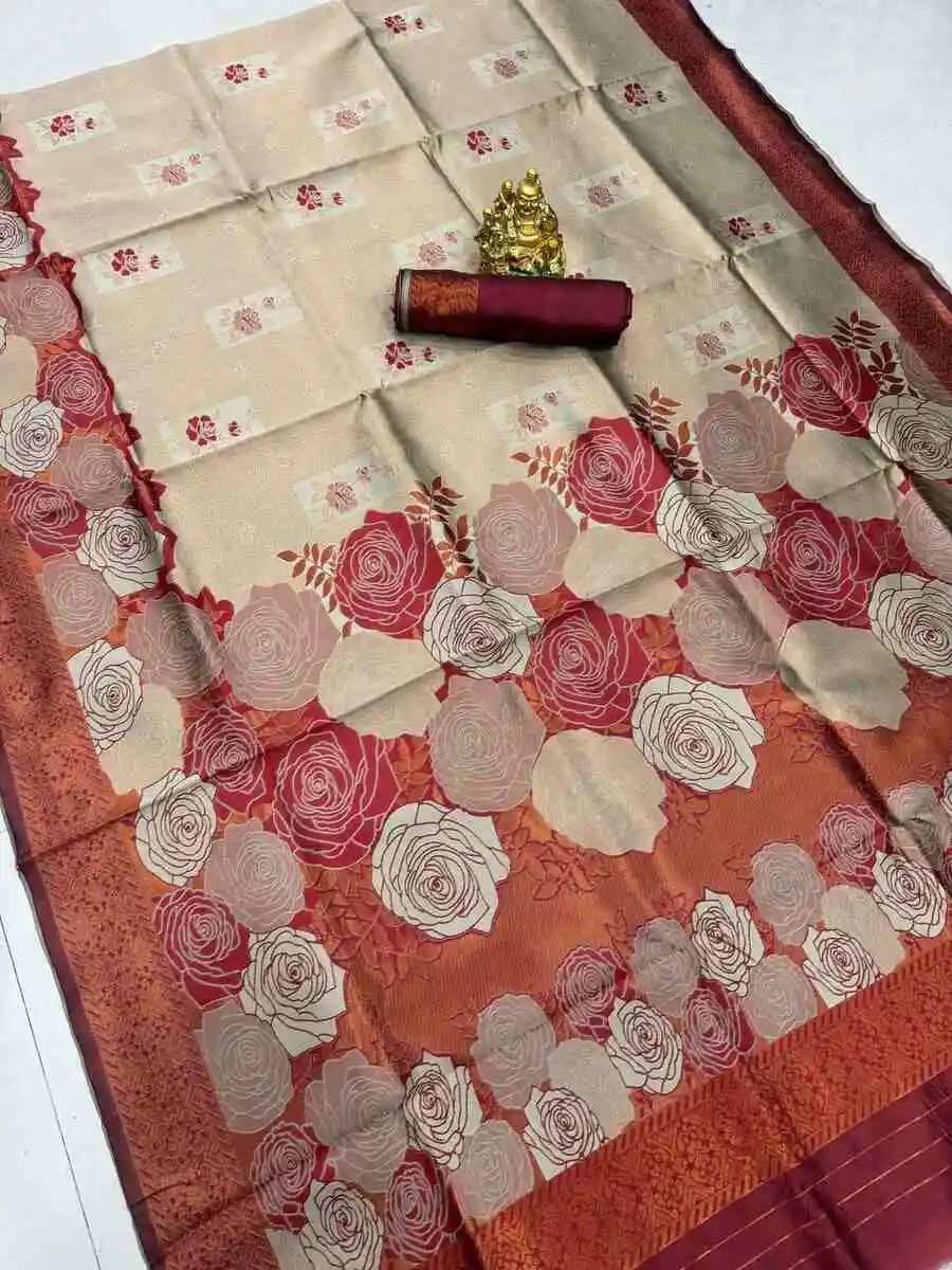 3DESIGNER BANARASI SILK FLOWERS AND MINA & ZARI WEAVING RICH PALLU WITH BORDER WORK SAREE WITH UNSTITCHED BLOUSE FESTIVE WEAR WHOLESALE PRICE ETHNIC GARMENT (11).jpg.webp