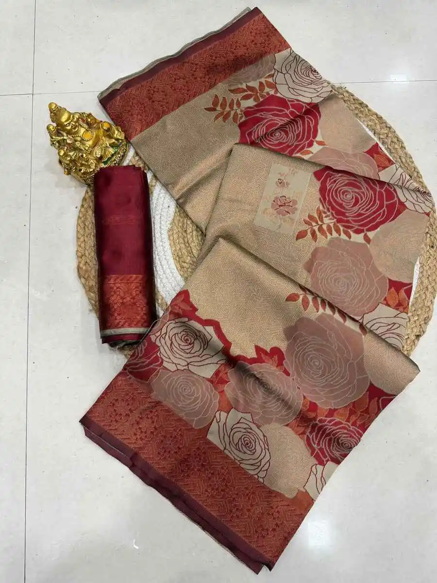 3DESIGNER BANARASI SILK FLOWERS AND MINA & ZARI WEAVING RICH PALLU WITH BORDER WORK SAREE WITH UNSTITCHED BLOUSE FESTIVE WEAR WHOLESALE PRICE ETHNIC GARMENT (8).jpg.webp