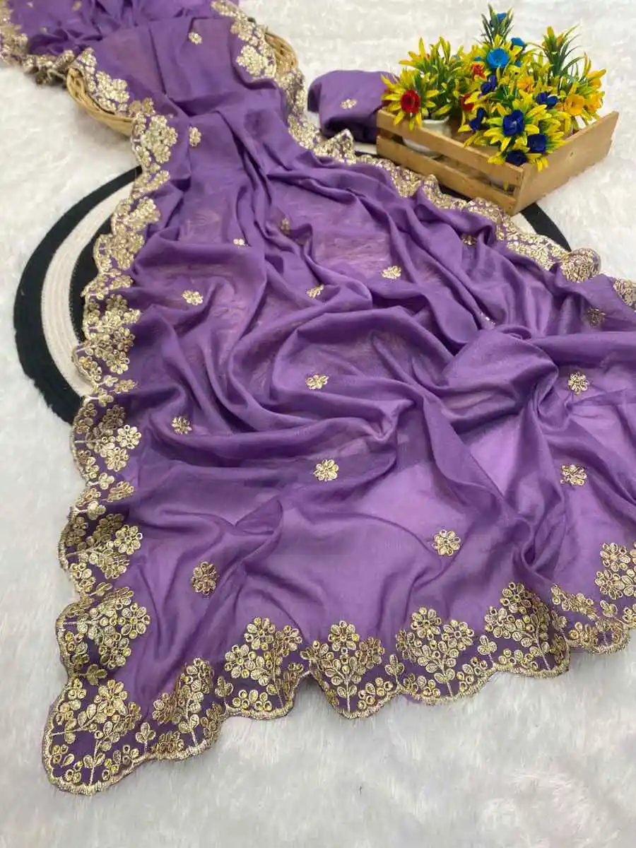 3DESIGNER GEORGETTE FLORAL DESIGN ZARI EMBROIDERY BORDER WITH STONE WORK AND ZARI BUTTI WORK SAREE WITH UNSTITCHED BLOUSE WEDDING WEAR WHOLESALE PRICE ETHNIC GARMENT (20).jpg.webp