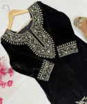 3DESIGNER VELVET ZARI EMBROIDERY WORK TOP BOTTOM SET FESTIVE WEAR WHOLESALE PRICE ETHNIC GARMENT (3)