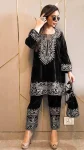 3DESIGNER VELVET ZARI EMBROIDERY WORK TOP BOTTOM SET FESTIVE WEAR WHOLESALE PRICE ETHNIC GARMENT (3)