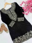 3DESIGNER VELVET ZARI EMBROIDERY WORK TOP BOTTOM SET FESTIVE WEAR WHOLESALE PRICE ETHNIC GARMENT (3)