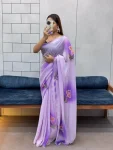 3MODERN GEORGETTE HANDPAINT FLOWER PRINT PANEL WORK WITH CUT DANA HANDWORK SAREE WITH UNSTITCHED BLOUSE PARTY WEAR WHOLESALE PRICE ETHNIC GARMENT (5)