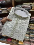 3MODERN JACQUARD KURTA PAYJAMA FESTIVE WEAR WHOLESALE PRICE ETHNIC GARMENT (22)