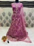 3NEW ARRIVAL HEAVY NET CHAIN WORK LEHENGA CHOLI WITH DUPATTA FESTIVE WEAR WHOLESALE PRICE ETHNIC GARMENT (13)