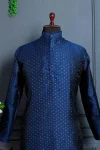 3NEW ARRIVAL JACQUARD PRINTED WORK MEN’S KURTA PAYJAMA FESTIVE WEAR WHOLESALE PRICE EHNIC GARMENT (17)