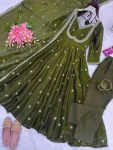 3RICH LOOK EMBROIDERY CODING & SEQUENCE WORK GOWN BOTTOM WITH DUPATTA WEDDING WEAR WHOLESALE PRICE ETHNIC GARMENT (15)