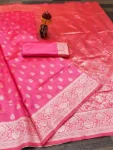 3TRENDING LICHI SILK BANARASI WEAVING WORK SAREE WITH UNSTITCHED BLOUSE FESTIVE WEAR WHOLESALE PRICE ETHNIC GARMENT (12)