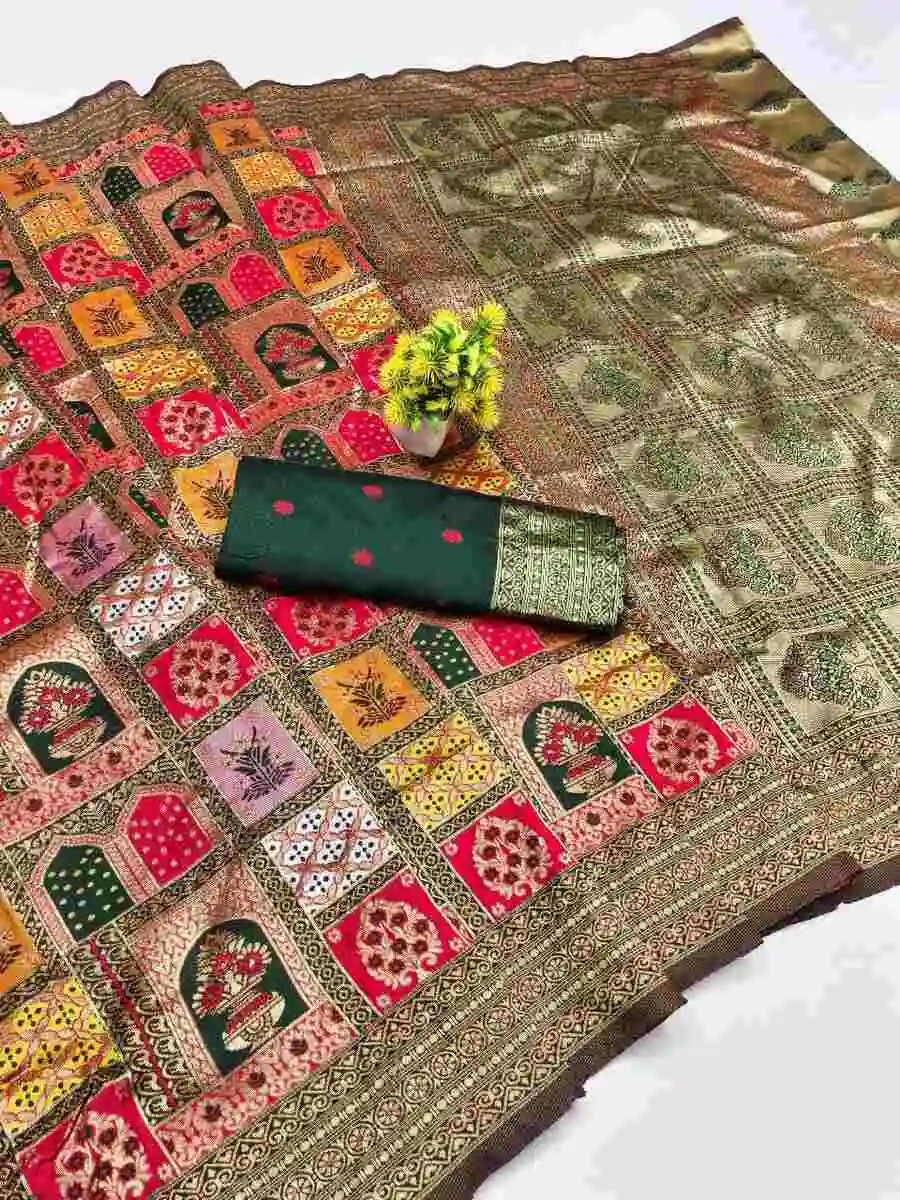 3TRENDING LICHI SILK BANARASI WEAVING WORK SAREE WITH UNSTITCHED BLOUSE FESTIVE WEAR WHOLESALE PRICE ETHNIC GARMENT (11)