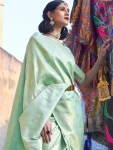 4ATTRACTIVE LICHI SILK JACQUARD WORK SAREE WITH UNSTITCHED BLOUSE FESTIVE WEAR WHOLESALE PRICE ETHNIC GARMENT (6)