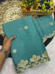 4DESIGNER GEORGETTE FLORAL DESIGN ZARI EMBROIDERY BORDER WITH STONE WORK AND ZARI BUTTI WORK SAREE WITH UNSTITCHED BLOUSE WEDDING WEAR WHOLESALE PRICE ETHNIC GARMENT (24).jpg.webp