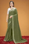 4FANCY TISSUE SILK WEAVING WORK SAREE WITH UNSTITCHED BLOUSE FESTIVE WEAR WHOLESALE PRICE ETHNIC GARMENT (7)