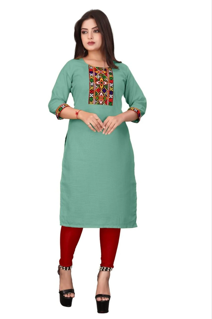 4MODERN COTTON EMBROIDERY WORK ONLY KURTI FESTIVE WEAR WHOLESALE PRICE ETHNIC GARMENT (35)
