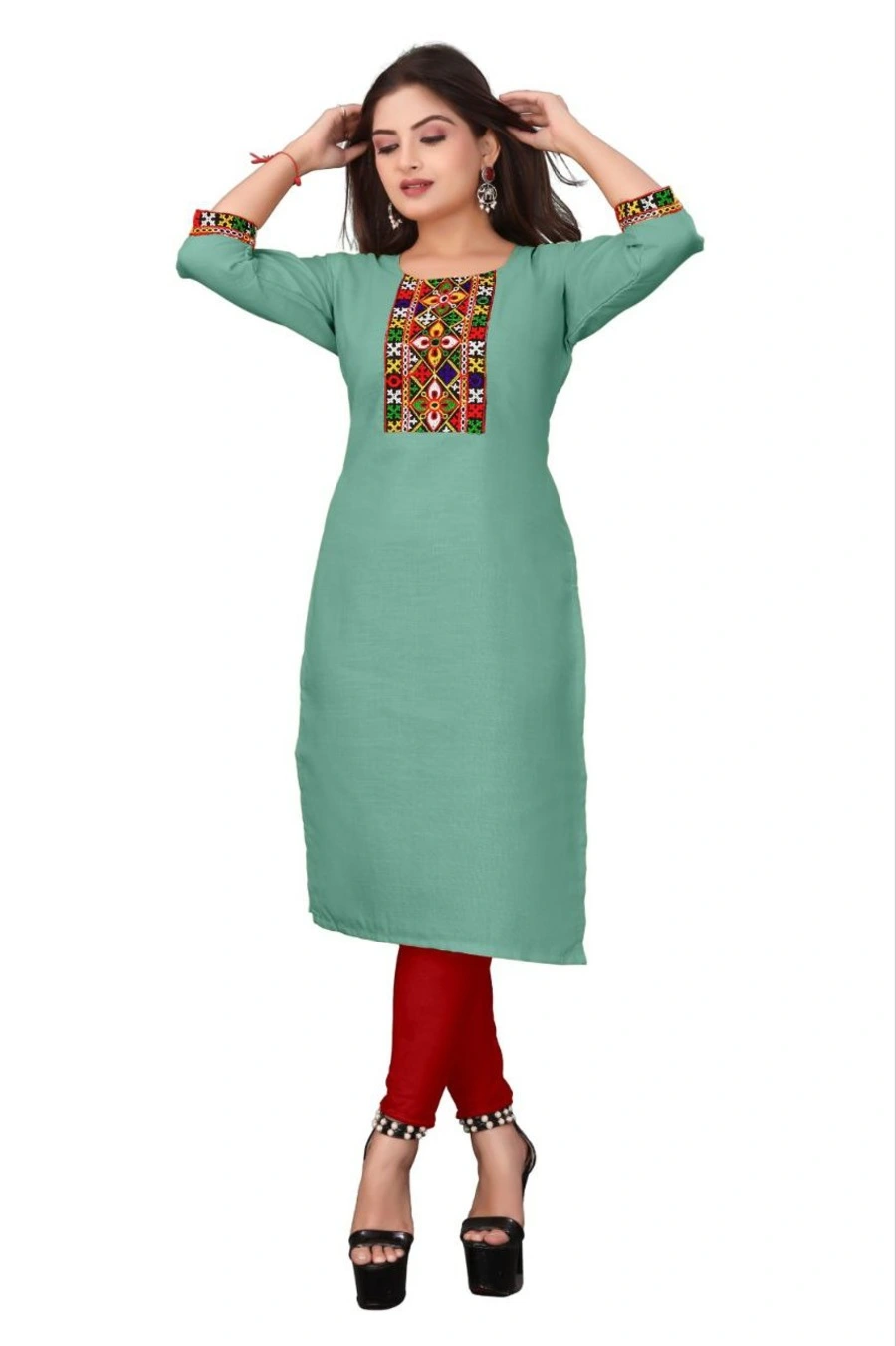 4MODERN COTTON EMBROIDERY WORK ONLY KURTI FESTIVE WEAR WHOLESALE PRICE ETHNIC GARMENT (37)
