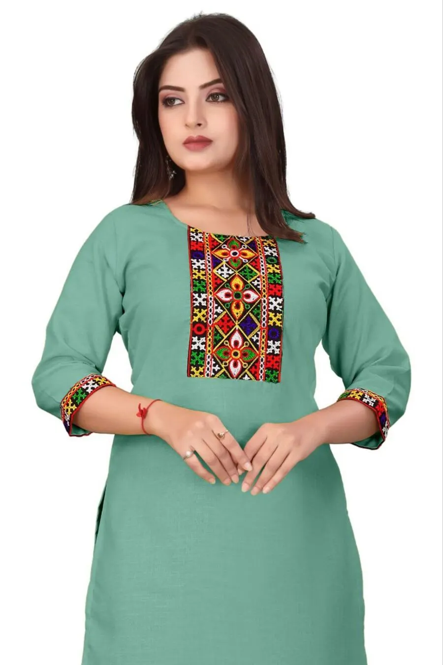 4MODERN COTTON EMBROIDERY WORK ONLY KURTI FESTIVE WEAR WHOLESALE PRICE ETHNIC GARMENT (38)