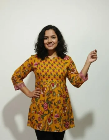 NEW ARRIVAL COTTON DIGITAL PRINT WORK ONLY TOP YELLOW