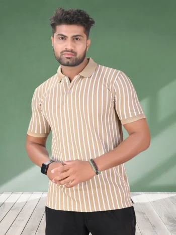 NEW ARRIVAL POLY COTTON LINING WORK MEN'S T-SHIRT PEACH