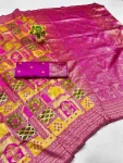 TRENDING LICHI SILK BANARASI WEAVING WORK SAREE WITH UNSTITCHED BLOUSE RANI