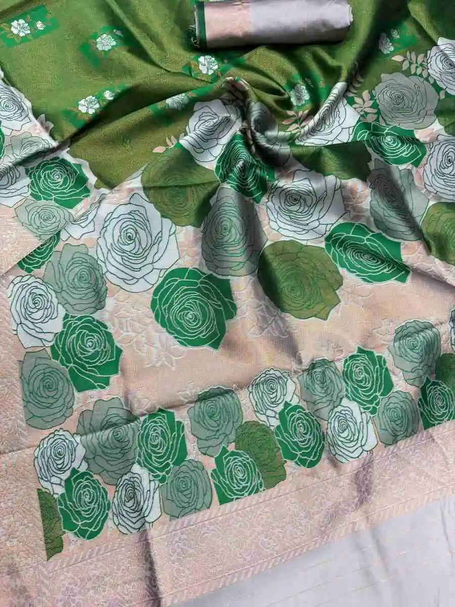 5DESIGNER BANARASI SILK FLOWERS AND MINA & ZARI WEAVING RICH PALLU WITH BORDER WORK SAREE WITH UNSTITCHED BLOUSE FESTIVE WEAR WHOLESALE PRICE ETHNIC GARMENT (7).jpg.webp