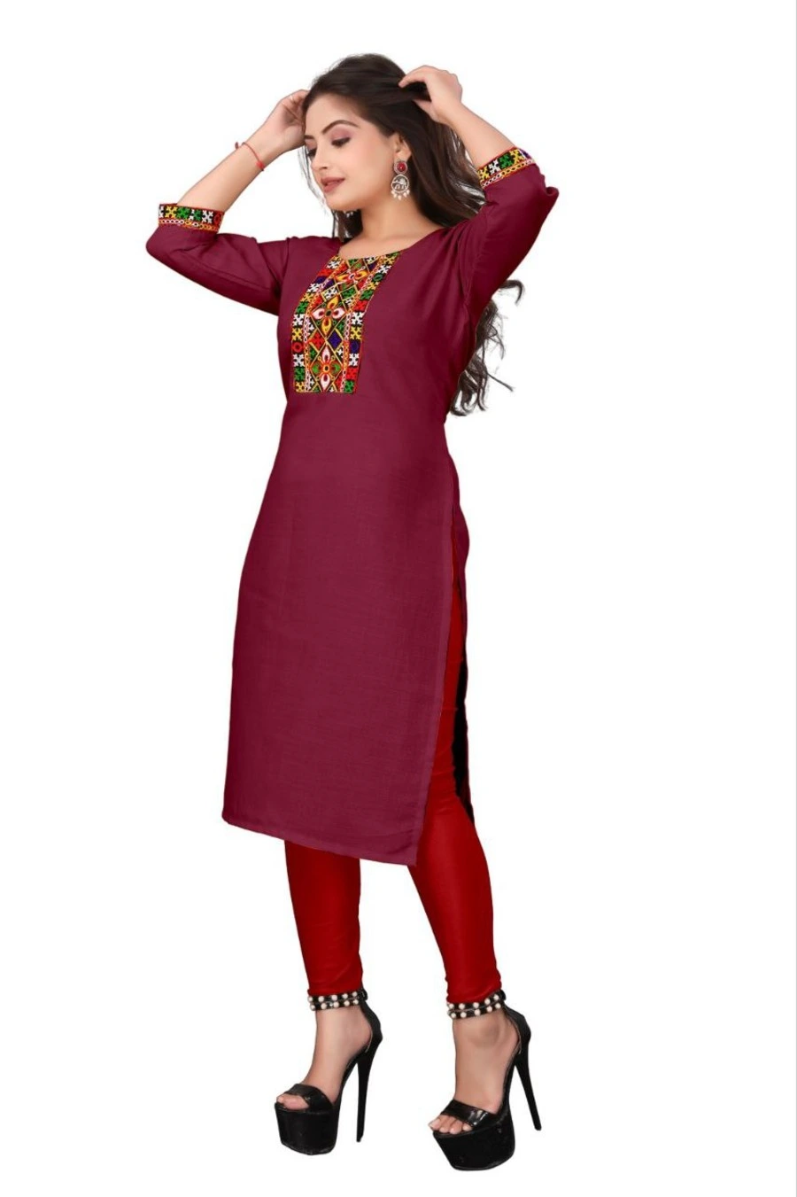 5MODERN COTTON EMBROIDERY WORK ONLY KURTI FESTIVE WEAR WHOLESALE PRICE ETHNIC GARMENT (17)