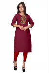 MODERN COTTON EMBROIDERY WORK MAROON