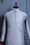 5NEW ARRIVAL JACQUARD PRINTED WORK MEN’S KURTA PAYJAMA FESTIVE WEAR WHOLESALE PRICE EHNIC GARMENT (10)