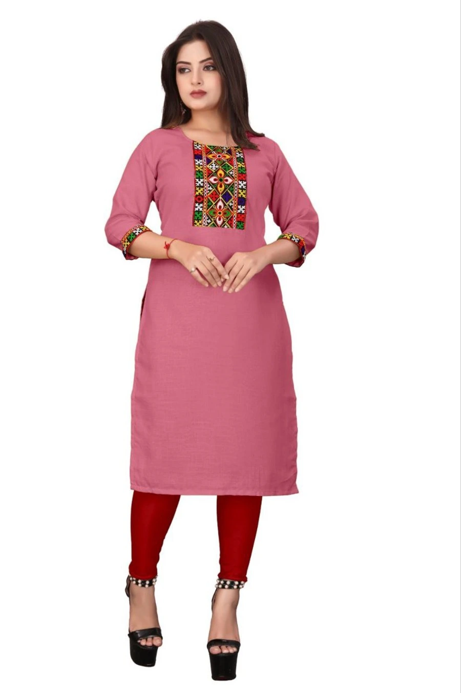 7MODERN COTTON EMBROIDERY WORK ONLY KURTI FESTIVE WEAR WHOLESALE PRICE ETHNIC GARMENT (25)