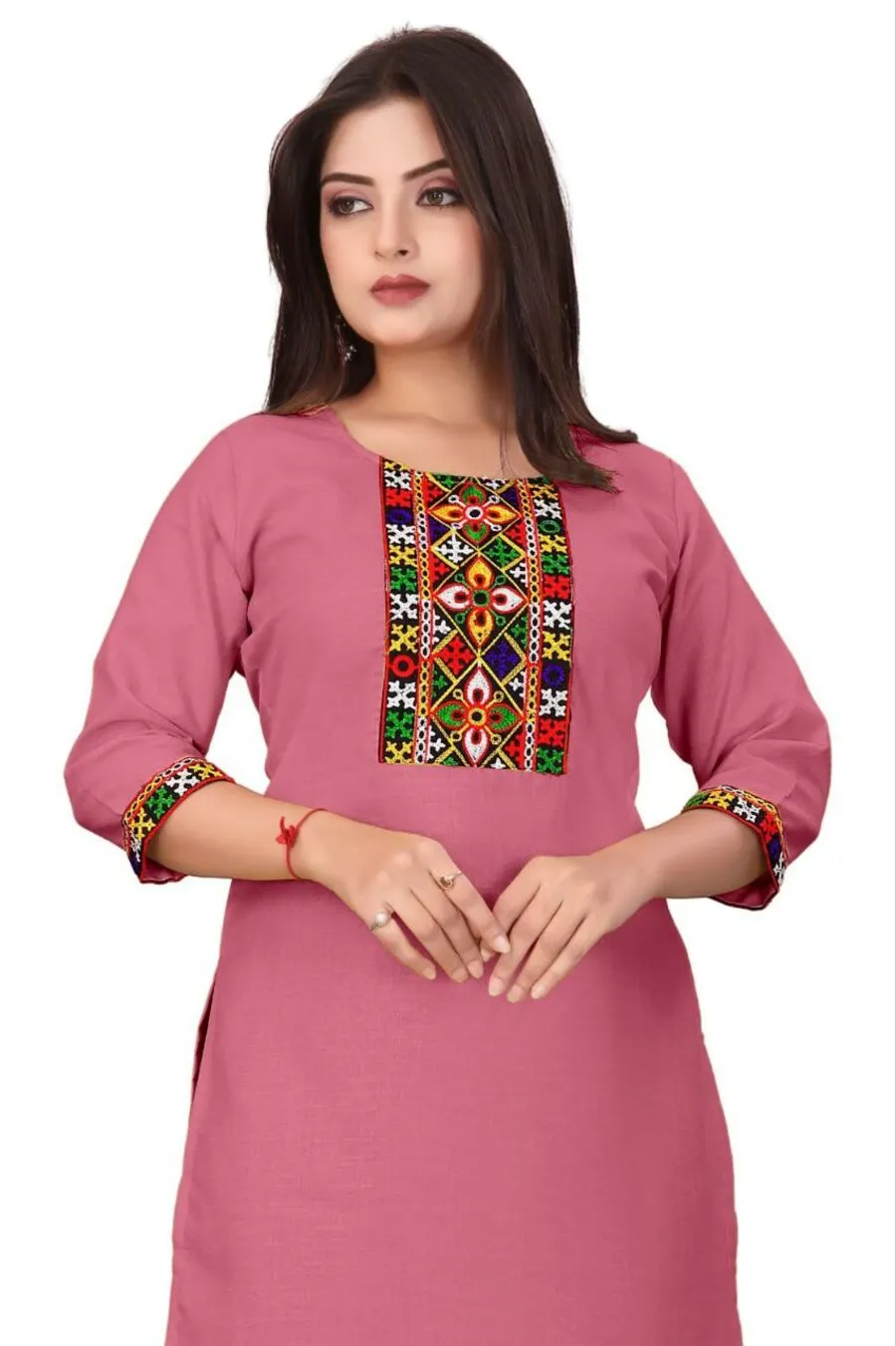 7MODERN COTTON EMBROIDERY WORK ONLY KURTI FESTIVE WEAR WHOLESALE PRICE ETHNIC GARMENT (26)