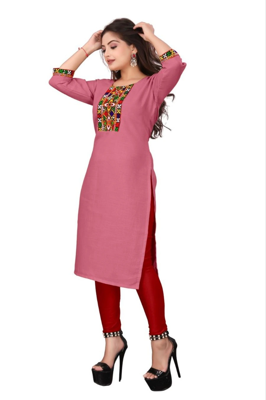 7MODERN COTTON EMBROIDERY WORK ONLY KURTI FESTIVE WEAR WHOLESALE PRICE ETHNIC GARMENT (27)