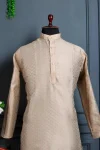 7NEW ARRIVAL JACQUARD PRINTED WORK MEN’S KURTA PAYJAMA FESTIVE WEAR WHOLESALE PRICE EHNIC GARMENT (6)