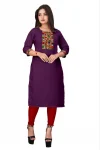 MODERN COTTON EMBROIDERY WORK PURPLE